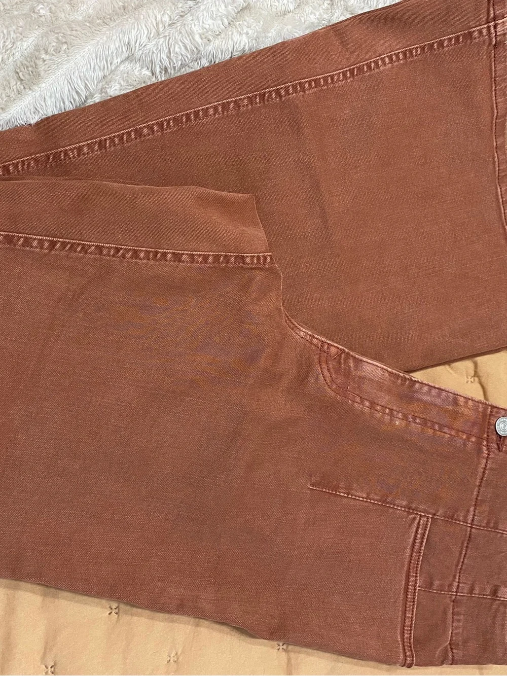 Women's Rust Brown Jeans - Classic high rise flare Fit